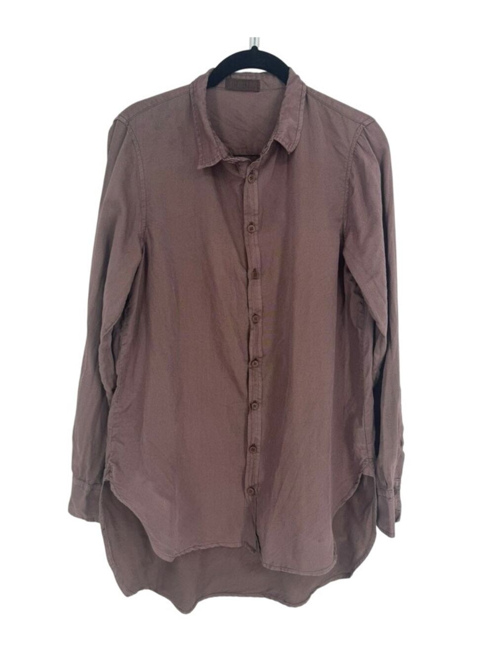CP Shades Romy Button Up Cotton Silk Blend Shirt Size Small Rose Pink Purple